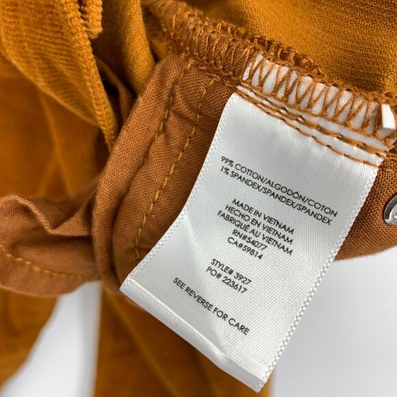 Cabi Button Fly Corduroy Pants Womens Size 8 Caramel Rust Skinny Leg - Picture 6 of 6